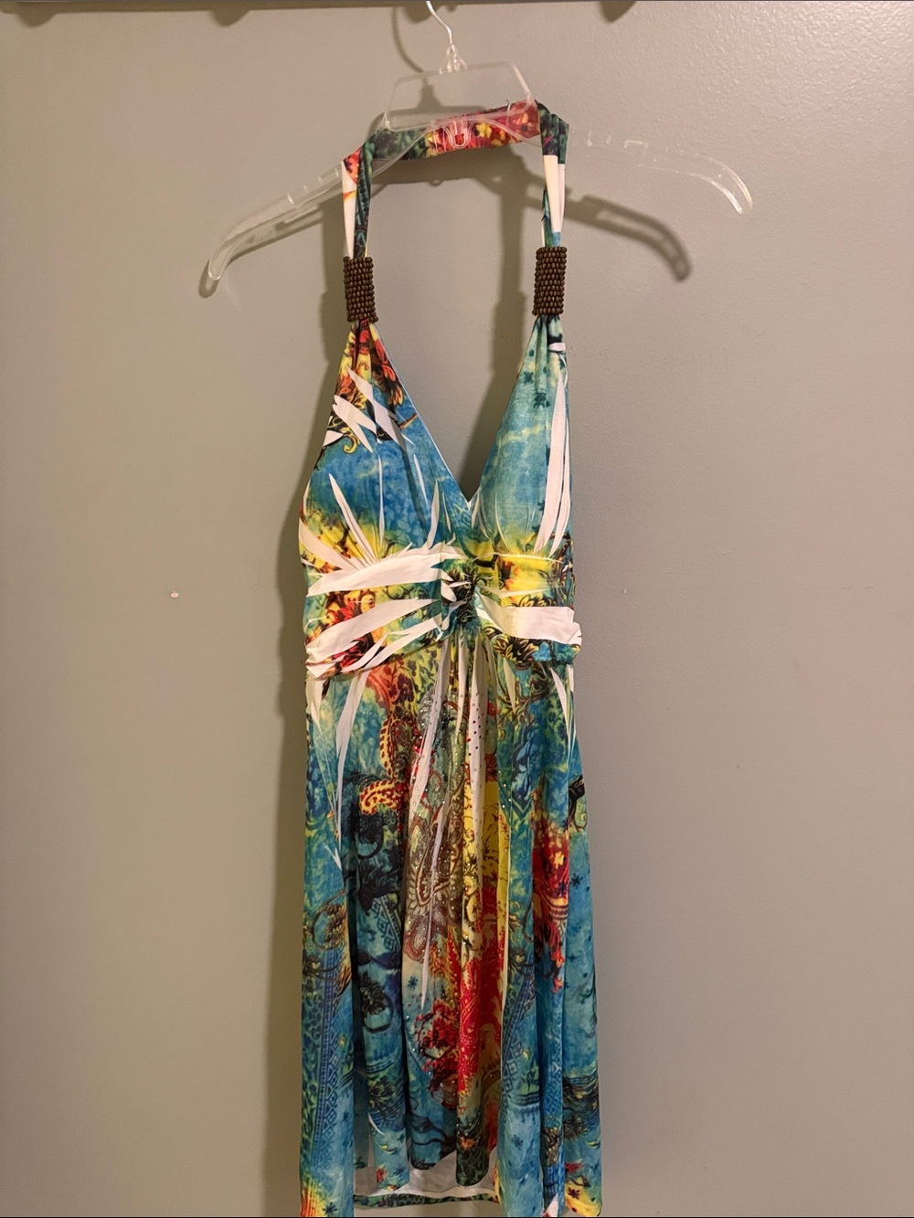 Girls Multicolor Halter One-Piece Swimsuit